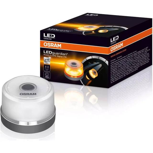OSRAM LEDguardian ROAD FLARE se?al V16 emergency light for cars, breakdown light, car emergency beacon, round safety warning light for vehicles and