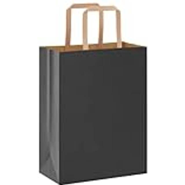 vidaXL Paper Bags 50 pcs with Handles Black 21x11x28 cm