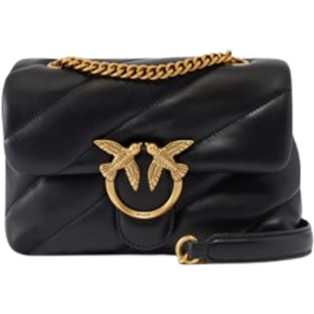 mini Love Puff leather shoulder bag - U NERO-ANTIQUE GOLD (U)