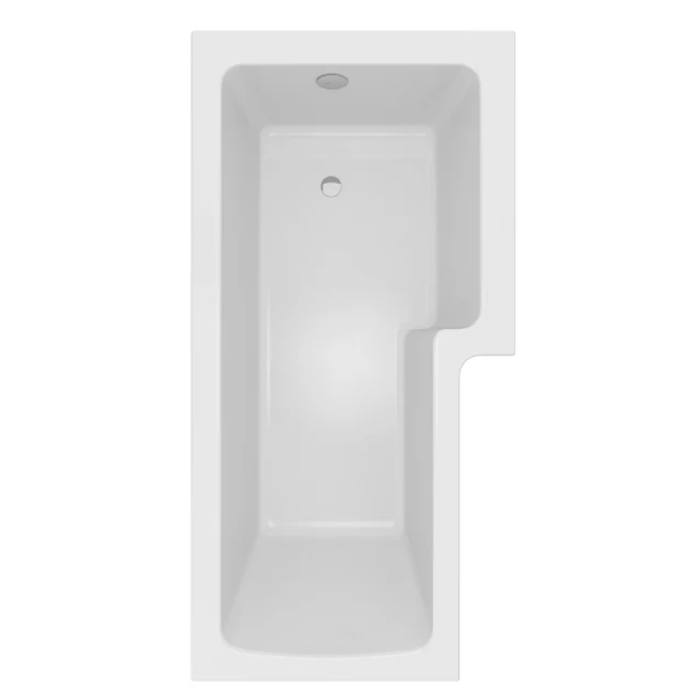 Ceramica L Shaped Bath, Black Grid Shower Screen & Bath Panel - 1500mm Right Hand