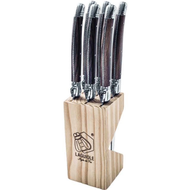 Grillknivar Laguiole Mörkt Trä Set 6 Sdv