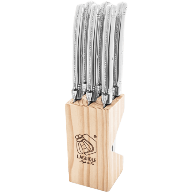 Laguiole Style De Vie Premium Steak Knives 6 Piece Set Stainless Steel