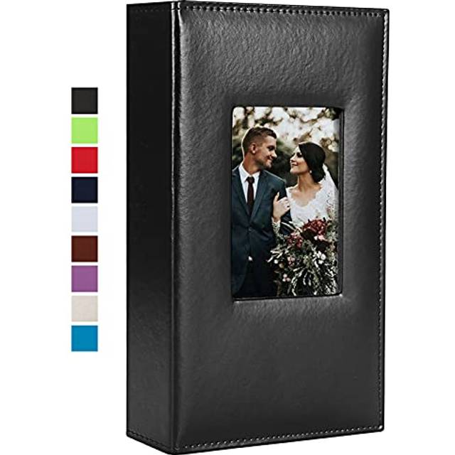 Vienrose Photo Album 4x6 300 Photos Leather Cover Picture Book with 300 Horizontal Pockets  Slip-in Picture Albums for Wedding Baby Vacation  Black