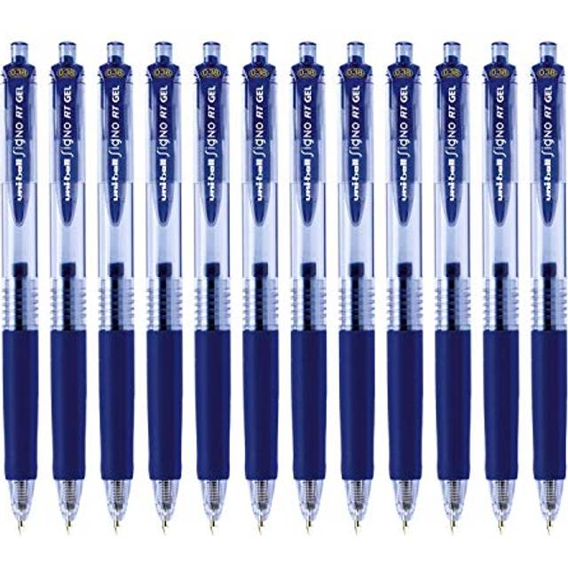 Uni-Ball Signo Retractable Gel Pens  Ultra Micro Point  0.38mm  Blue  12 Count