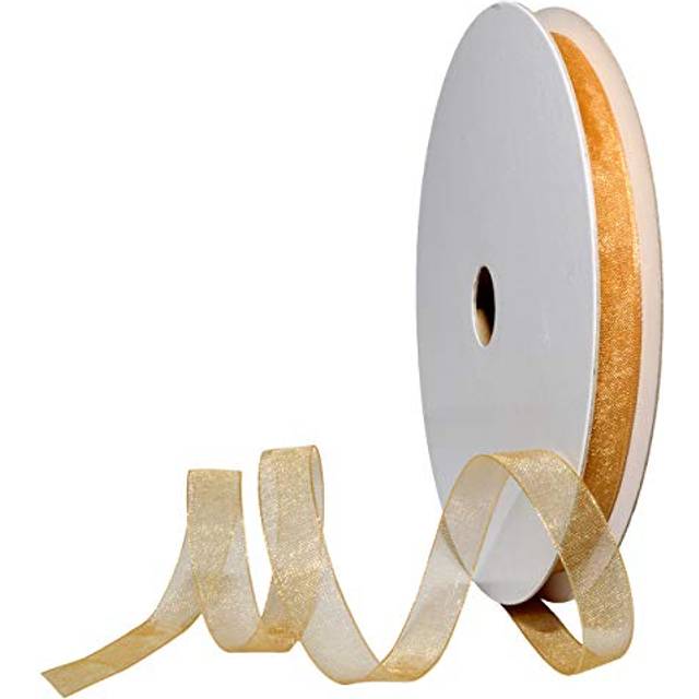 Morex Ribbon Organdy Ribbon  3/8 inch by 100 yards  Gold