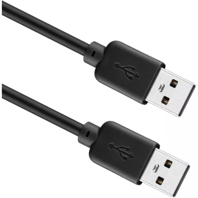 USB-A 2.0 till USB-A ladd- och datakabel, svart, 3m