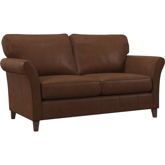 John Lewis Charlotte II Large 3 Seater Leather Sofa, Dark Leg
