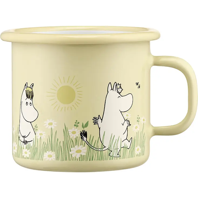 Muurla Mumin emaljmugg 25 cl Meadow - Gul