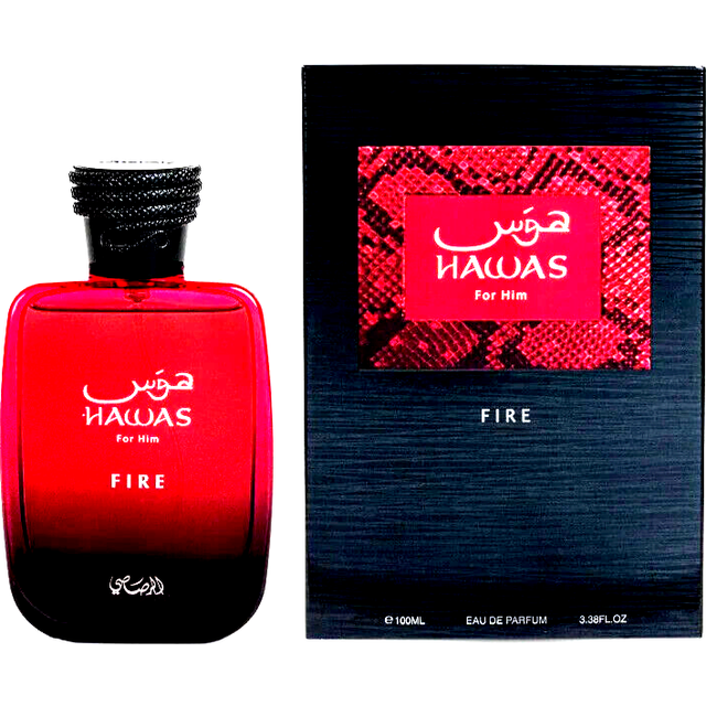 SHEIN Hawas Fire Eau De Parfum Spray 100ML (3.4 OZ) By Rasasi | Ignite Your Inner Passion With A Bold And Fiery Essence-Luxurious Masculine Scent.