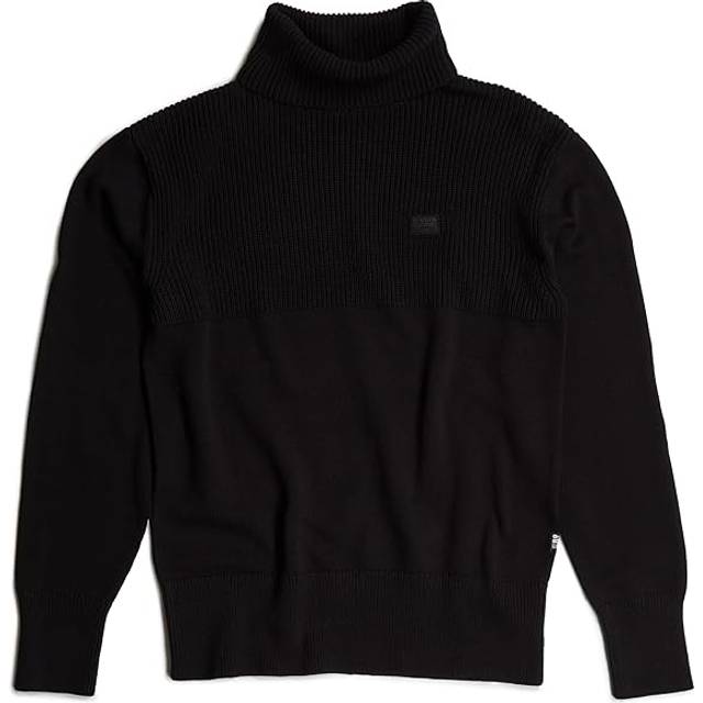 G-Star for man. D25151-C868-6484 Fisherman knitted jumper black (XS), Casual, Organic Cotton, Sustainable