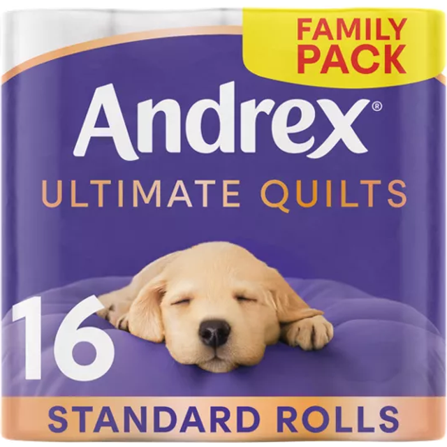 Andrex Ultimate Quilts Toilet Tissue 16 Standard Rolls