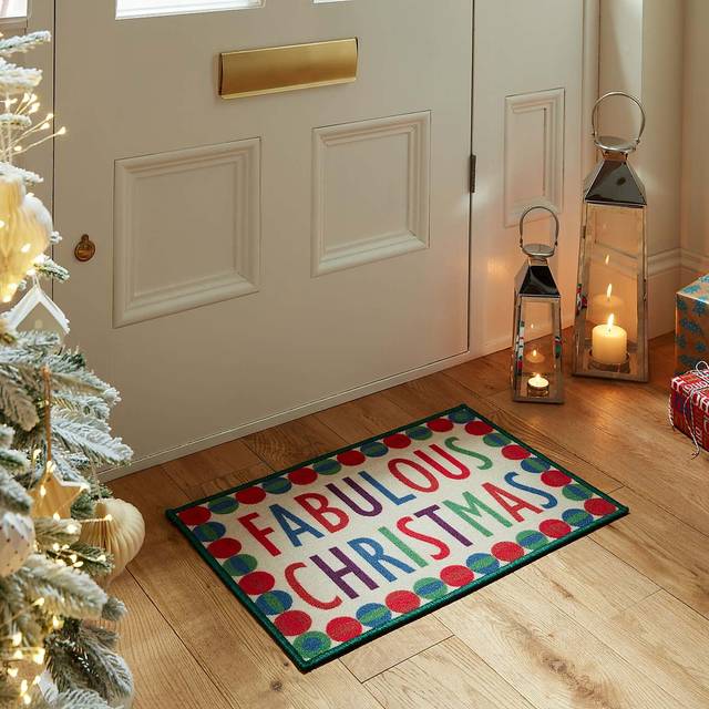 Fabulous Christmas Washable Indoor Doormat - Multicolor