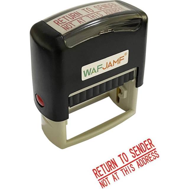 WAFJAMF Return to Sender Not at This Address Stamp - Self Inking Rubber Stamp Office Stamp Message Stamp for Business Supplies Red Ink-L