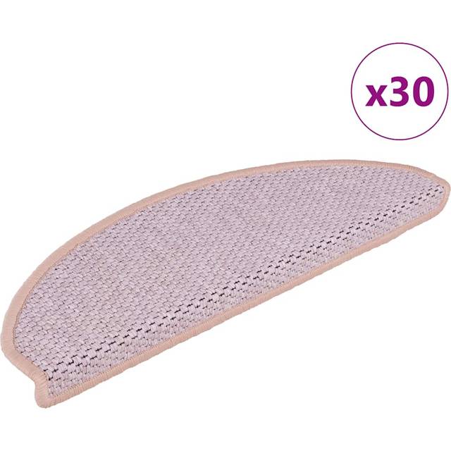 vidaXL Stair Mats Self-adhesive Sisal-Look 30 pcs 65x21x4 cm Pink