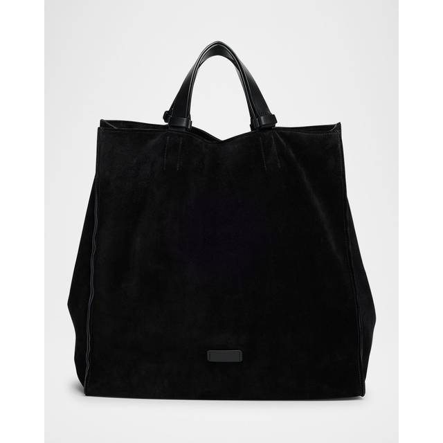 Suede and leather shopper