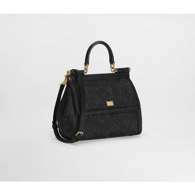 Dolce & Gabbana Women's Embroidered Handbag Sicily Medium in Black | BB6003B6I38 (One Size)