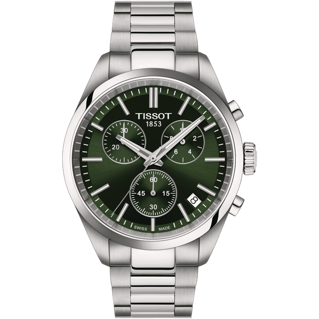 TISSOT T-Classic PR 100 Chronograph 40MM Men's Watch T150.417.11.091.00 / T1504171109100 - Green - 40 mm