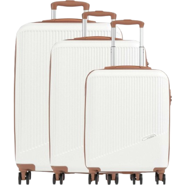 Travelite Bali Suitcase set (4 wheels) white/brown