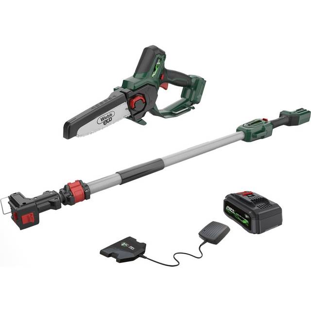 WEBB Eco WEV20EXTPSB2 Cordless Pruner Chainsaw - Green & Black