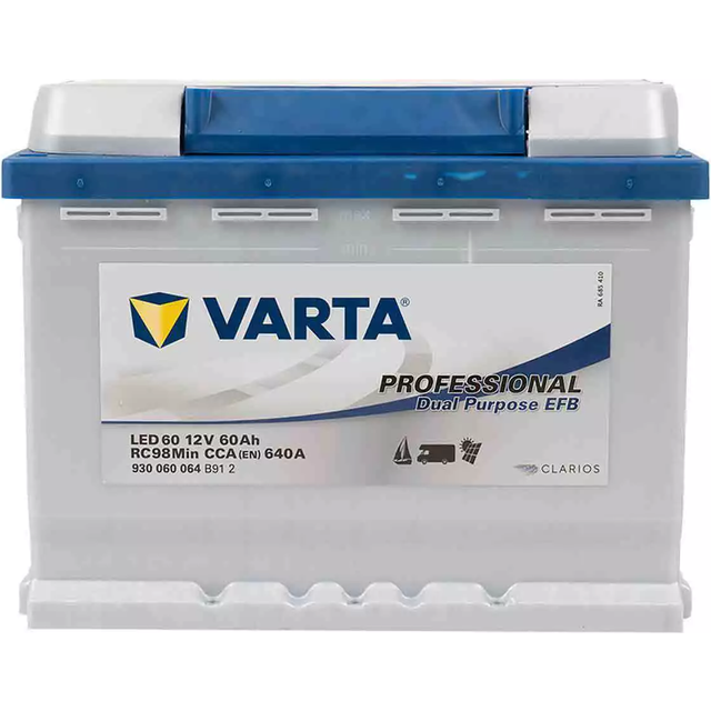 Varta LED60 Professional Dual Purpose EFB 640A 60Ah - Fritidsbatterier