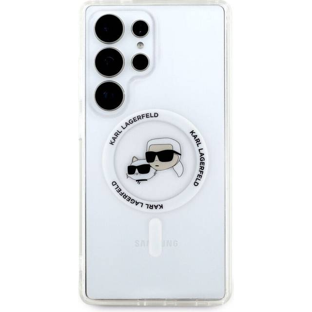 Samsung Galaxy S25 Ultra Karl Lagerfeld IML Karl&Choupette Heads Skal - MagSafe-kompatibelt - Genomskinlig
