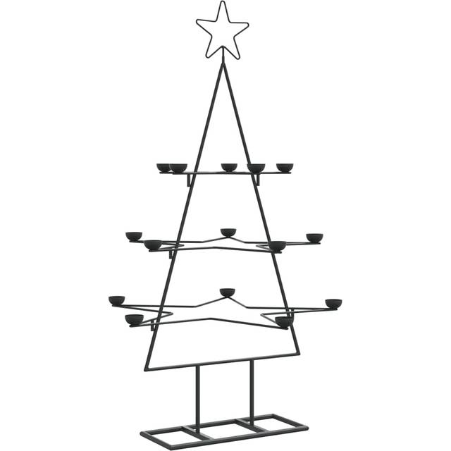 vidaXL Metal Christmas Tree for Decoration Black 105 cm