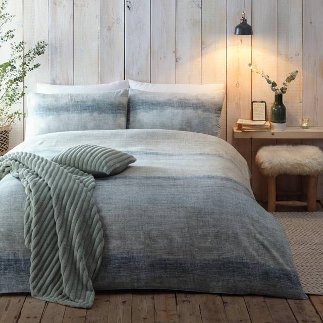 Anson Stripe Duvet Cover Set - Green (Kingsize - 2 Standard Pillowcase)