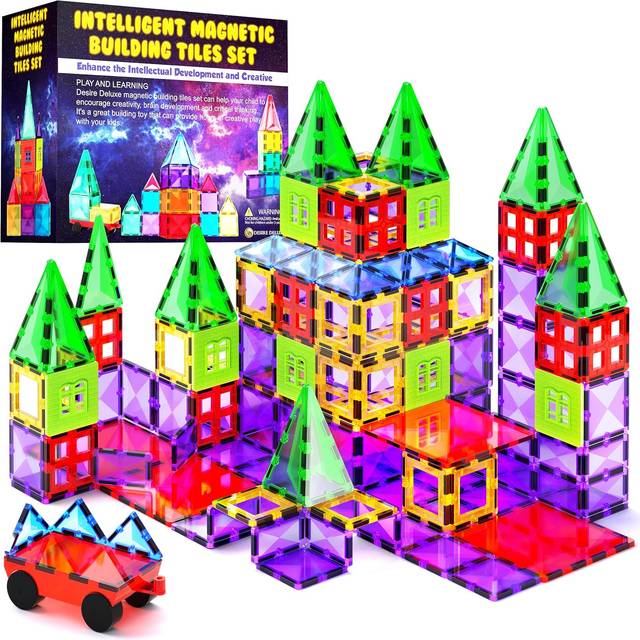 Desire Deluxe Magnetic Building Blocks Tiles STEM Toy Set 57PC â Kids Learning Educational Construction Toys for Boys Girls Present