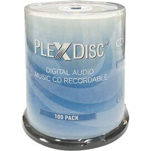 PlexDisc 52x Digital Audio Music CD-R Disc 700MB White Inkjet Printable - 100 PK Spindle (FFP)