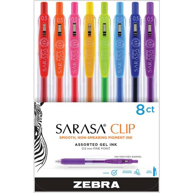 ZEBRA PEN CORPORATION Zebra SARASA Clip PN 8CT  Brights-Assorted Colors