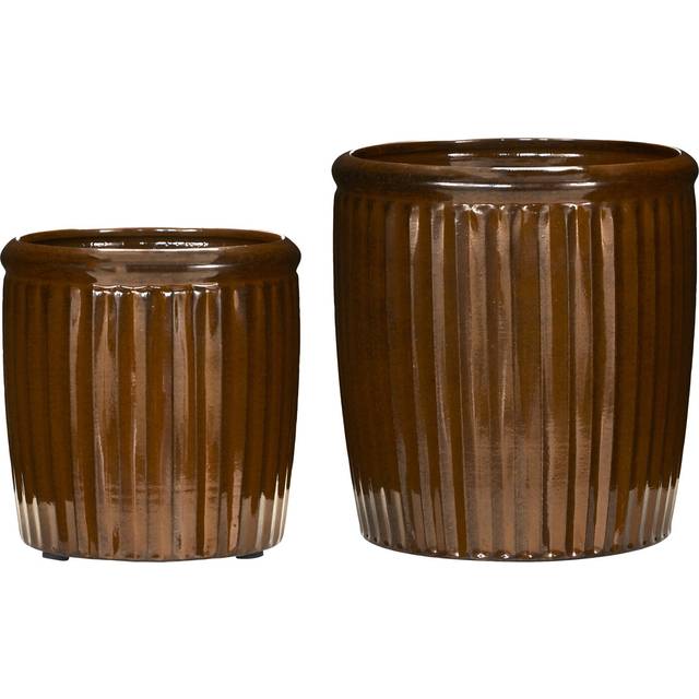 House Doctor - Hdgroove Kruka 2-pack - Brun