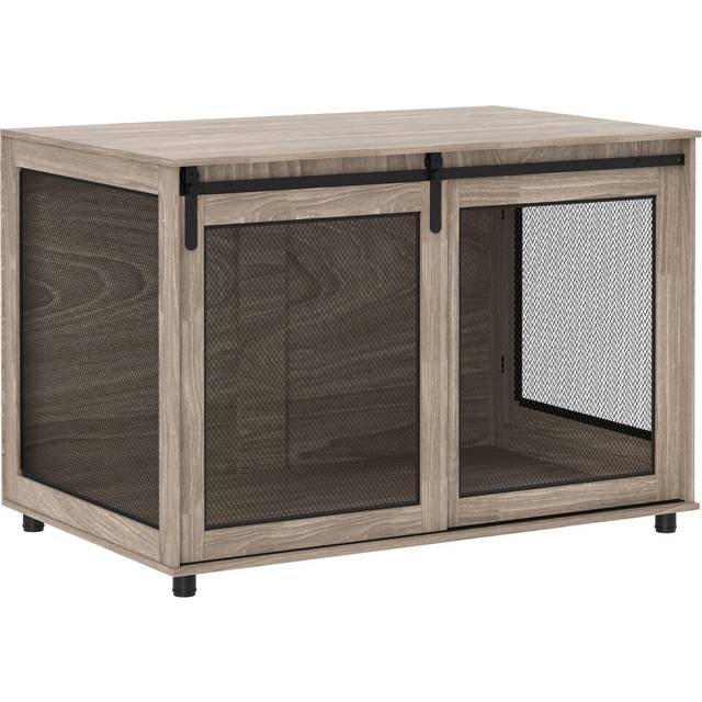 PawHut Dog Crate Furniture w/ Sliding Door, for XL Dogs, Brown