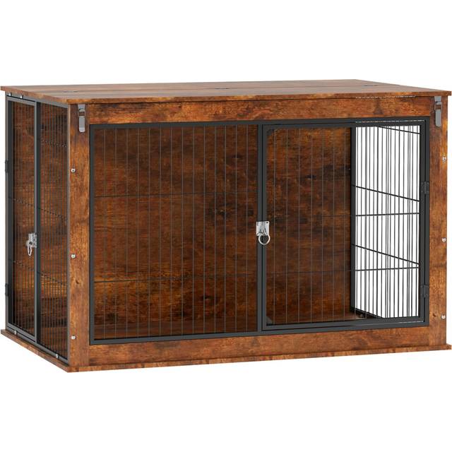 PawHut Dog Crate Furniture with Openable Top, Two Doors, for XL Dogs