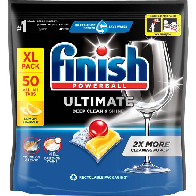Pack of 50 Finish Powerball Ultimate Dishwasher Tablets Lemon