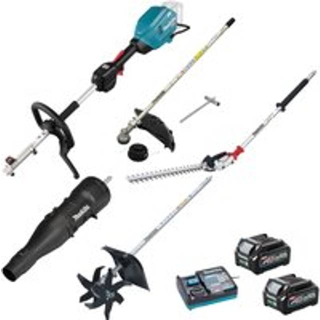 Makita UX01G 40v Max XGT Cordless Brushless Split Shaft Garden Multi Tool Set 2 x 2.5ah Li-ion Battery Charger
