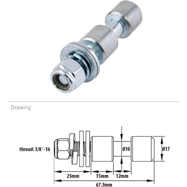 Kupo KS-013 Dia. 17M Spigot med bricka och låsmutter för C-05-serien
