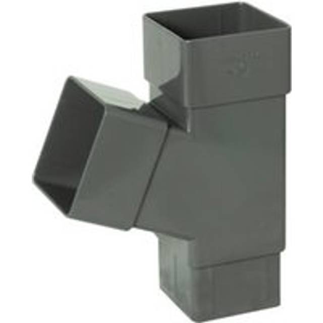 FloPlast Square Downpipe Branch - 112 Degree x 65mm Anthracite Grey