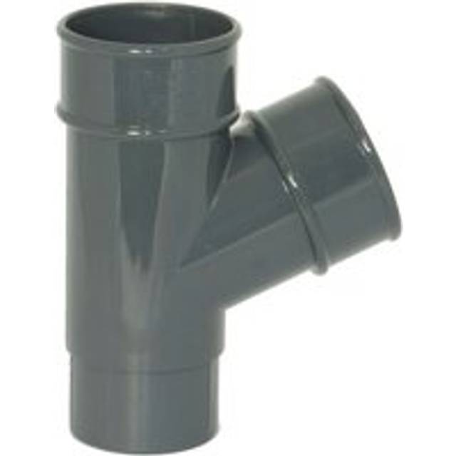 FloPlast Grey Round 67 Downpipe Branch - 65mm