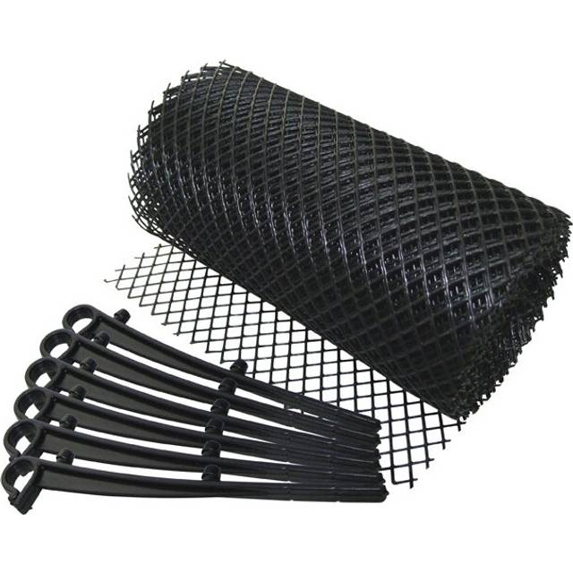 6m Gutter Mesh With 6 Clips - Guard Roof Debris Cover Stops Guttering Leaf -  gutter mesh guard 6m roof debris cover stops guttering leaf clips