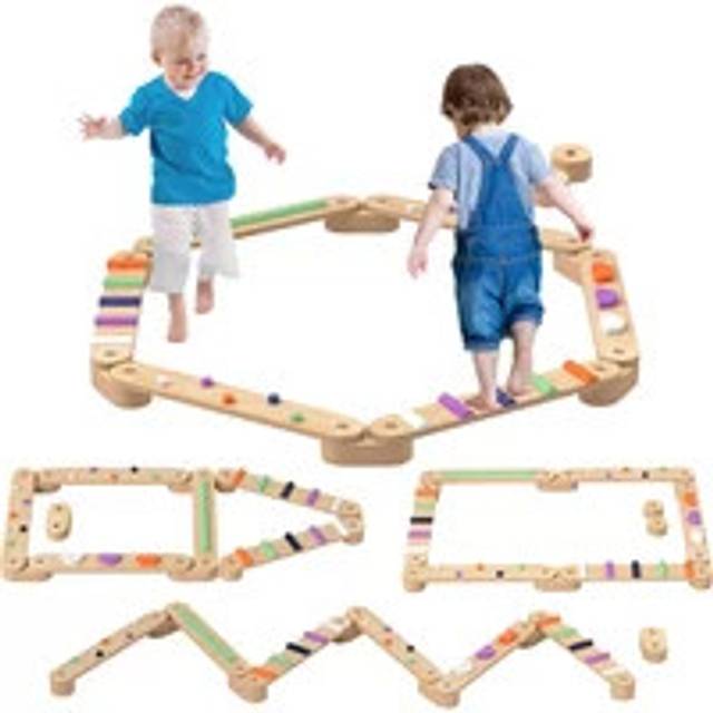 AIYAPLAY Wooden Balance Beam for Kids 3-8 Years, Multi