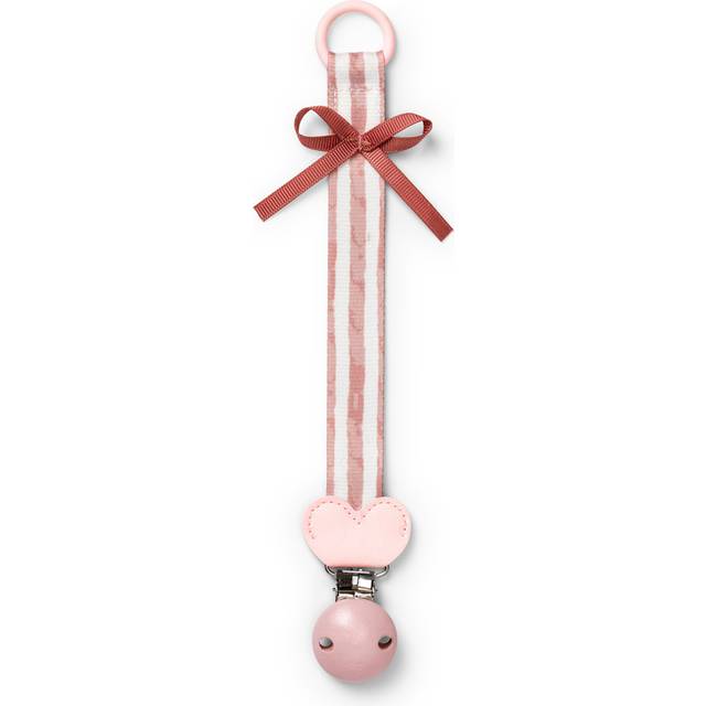 Elodie Girls Pink Candy Stripes Dummy Clip - One Size