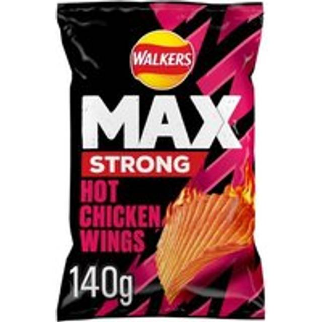 Walkers Max Strong Hot Chicken Wings Sharing Crisps 140g