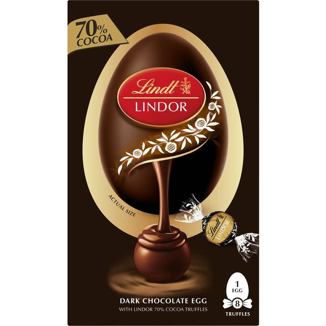 Lindt LINDOR 70% Dark Chocolate Easter Egg 260g