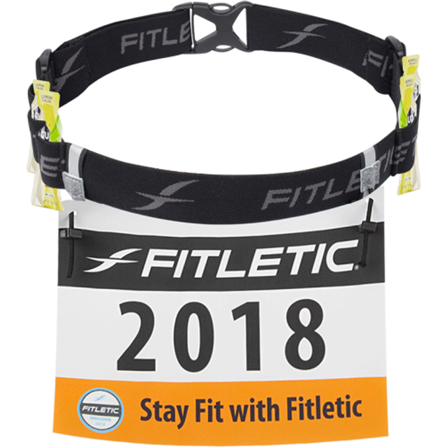Bib holder belt with 6 gel holders Fitletic - Noir