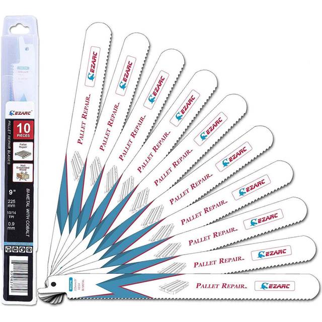 Sabre Saw Blades for Wood with Nails Pallet Repair Reciprocating Saw Blade Set 225mm 10/14TPI (10-Pack)