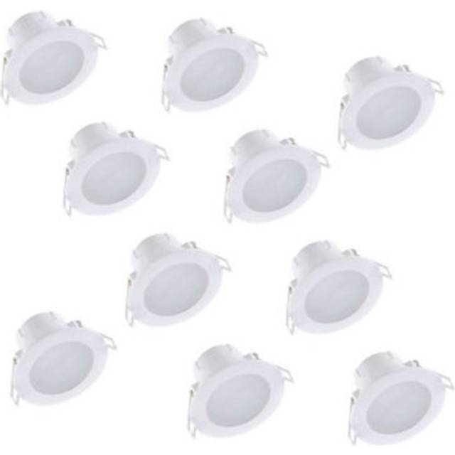 Set of 10 CCT LED Bathroom Downlights - White IP44 Recessed Downlights