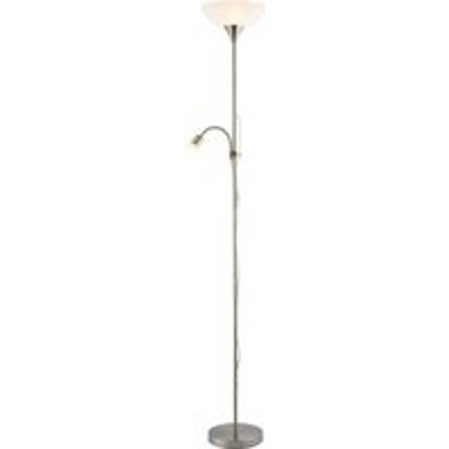 Nickel mother and child floor lamp with adjustable reading light and switches...