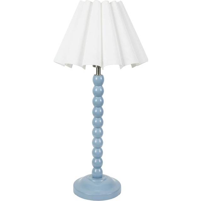 Bobbins Powder Blue Table Lamp with Scallop Tapered Lamp Shade - White - One Size