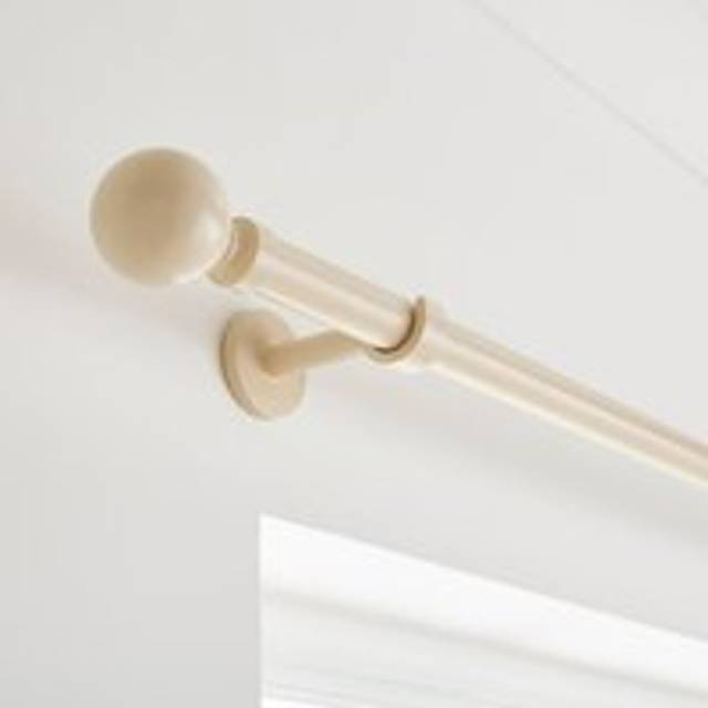 Ashton Fixed Metal Eyelet Curtain Pole - Natural