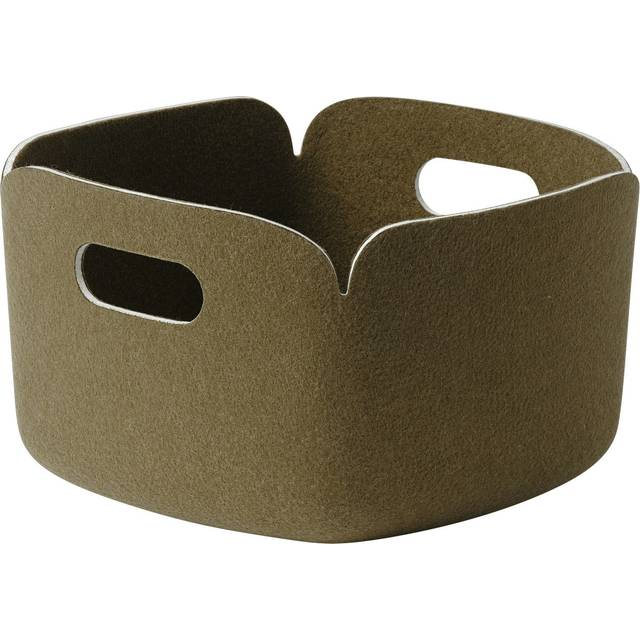 Muuto - Restore förvaringskorg 28x28 cm brown green - Korgar och lådor - Mika Tolvanen - Grön,Brun